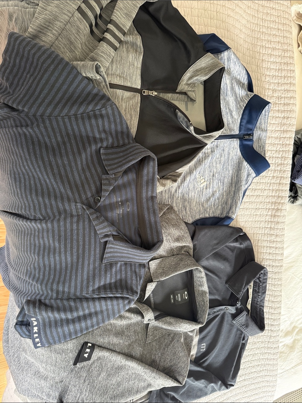 Men's Adidas, Oakley & Travis Mathew Golf Polo and Quarter-Zip Tops - Gray, Navy
